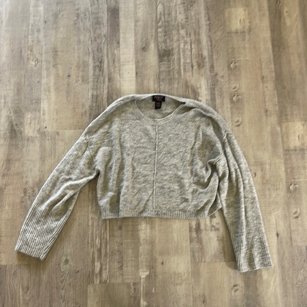 Gray knitted sweater